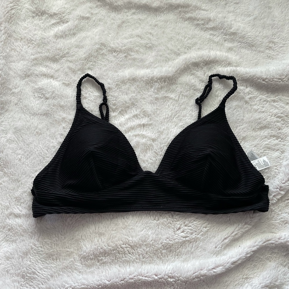 Old Navy black textured bikini top only